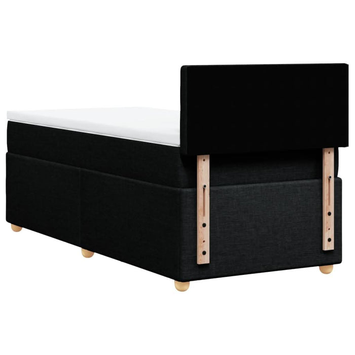 Pat box spring cu saltea, negru, 100x200 cm, textil - WALTI WALTI