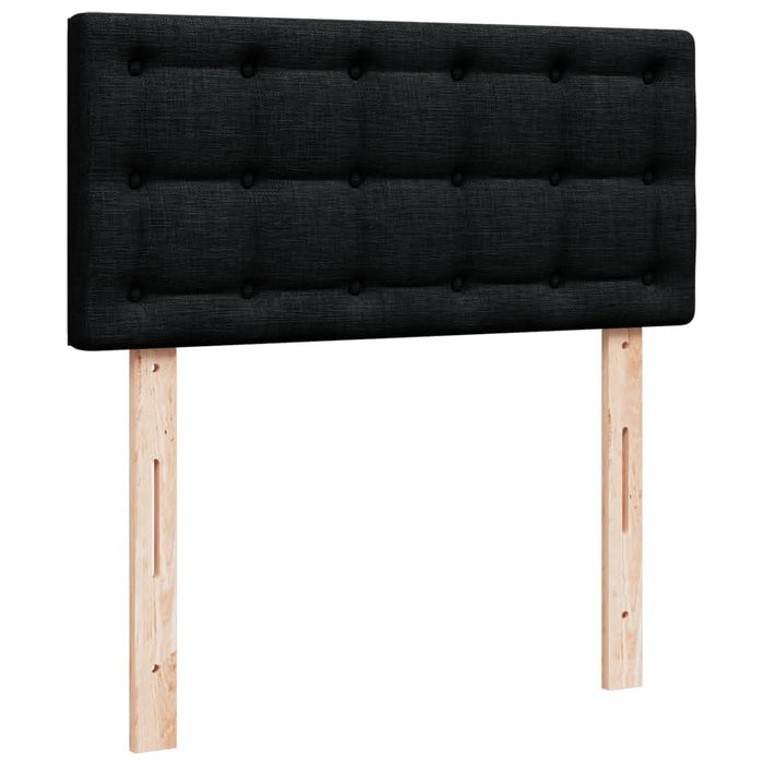 Pat box spring cu saltea, negru, 100x200 cm, textil - WALTI WALTI