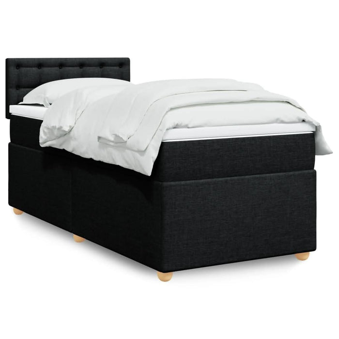 Pat box spring cu saltea, negru, 100x200 cm, textil - WALTI WALTI