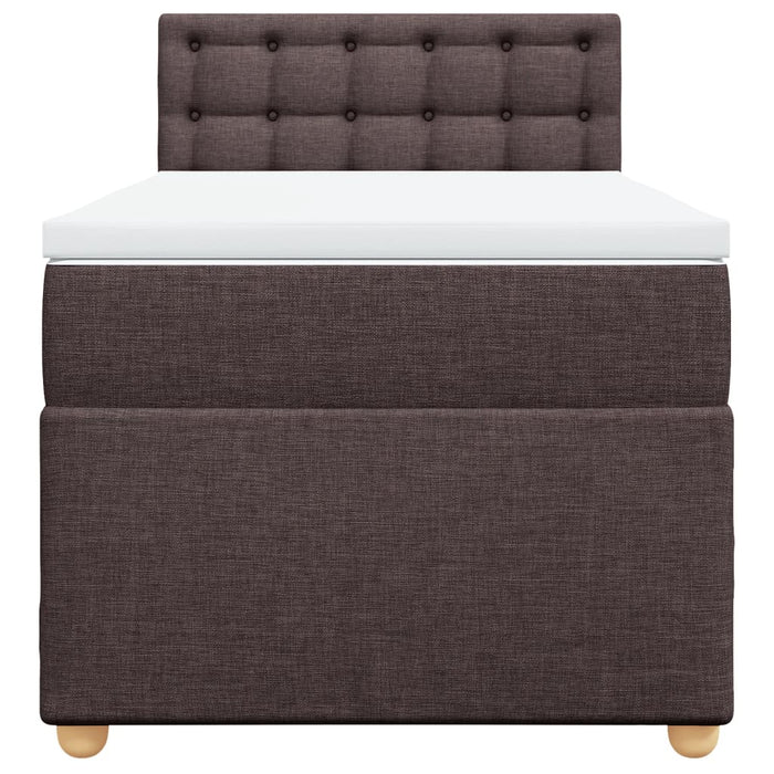 Pat box spring cu saltea, maro închis, 100x200 cm, textil - WALTI WALTI