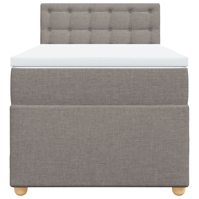 Pat box spring cu saltea, gri taupe, 100x200 cm, textil - WALTI WALTI
