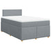 Pat box spring cu saltea, gri deschis, 120x190 cm, textil - WALTI WALTI