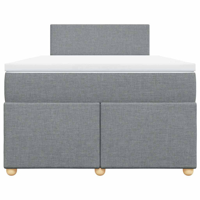 Pat box spring cu saltea, gri deschis, 120x190 cm, textil - WALTI WALTI