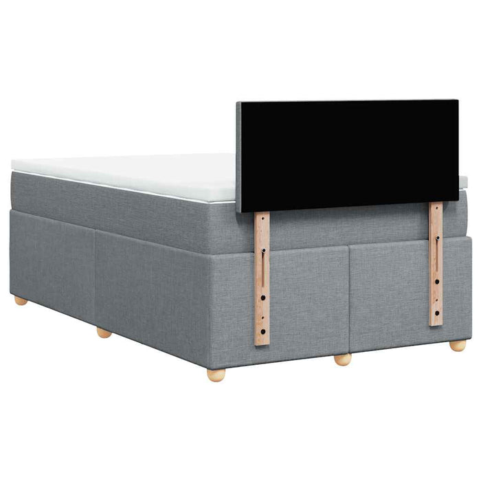 Pat box spring cu saltea, gri deschis, 120x190 cm, textil - WALTI WALTI