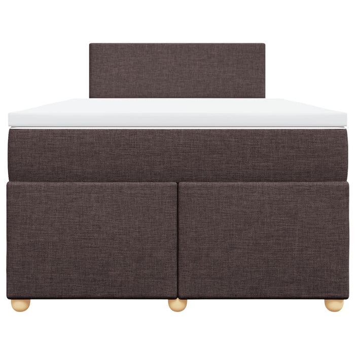 Pat box spring cu saltea, maro închis, 120x190 cm, textil WALTI