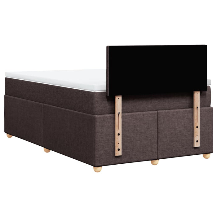 Pat box spring cu saltea, maro închis, 120x190 cm, textil WALTI