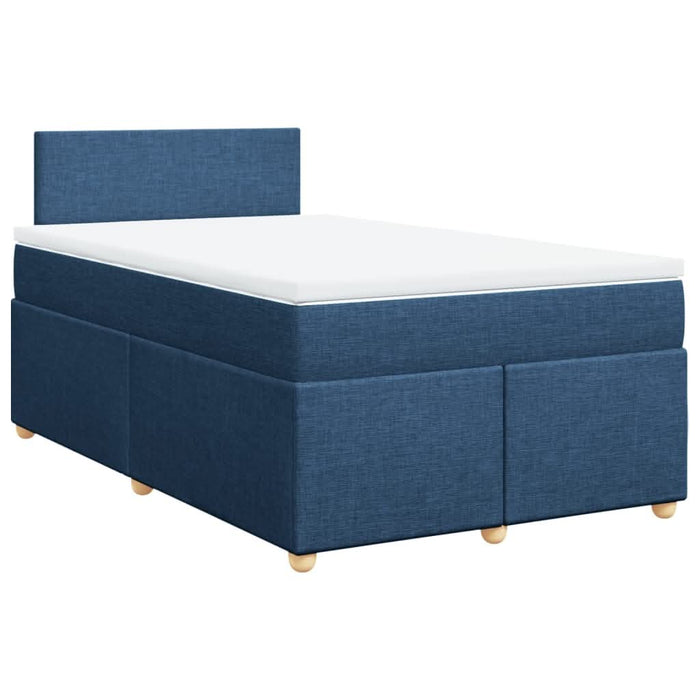 Pat box spring cu saltea, albastru, 120x190 cm, material textil - WALTI WALTI