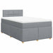 Pat box spring cu saltea, gri deschis, 120x190 cm, textil - WALTI WALTI