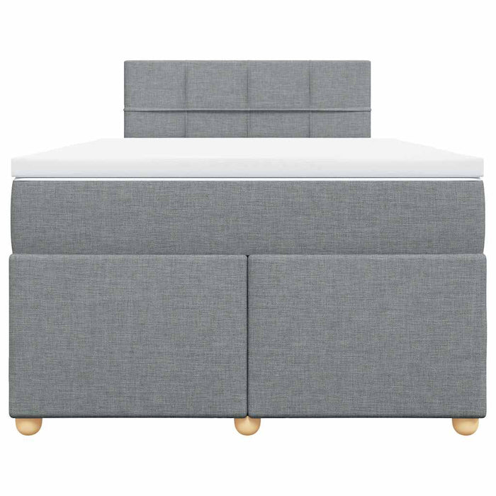 Pat box spring cu saltea, gri deschis, 120x190 cm, textil - WALTI WALTI