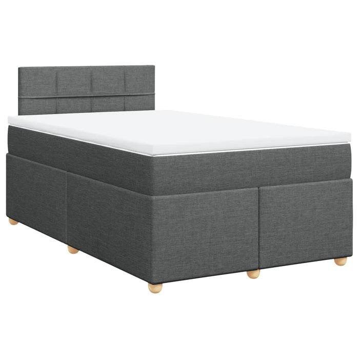 Pat box spring cu saltea, gri închis, 120x190 cm, textil - WALTI WALTI