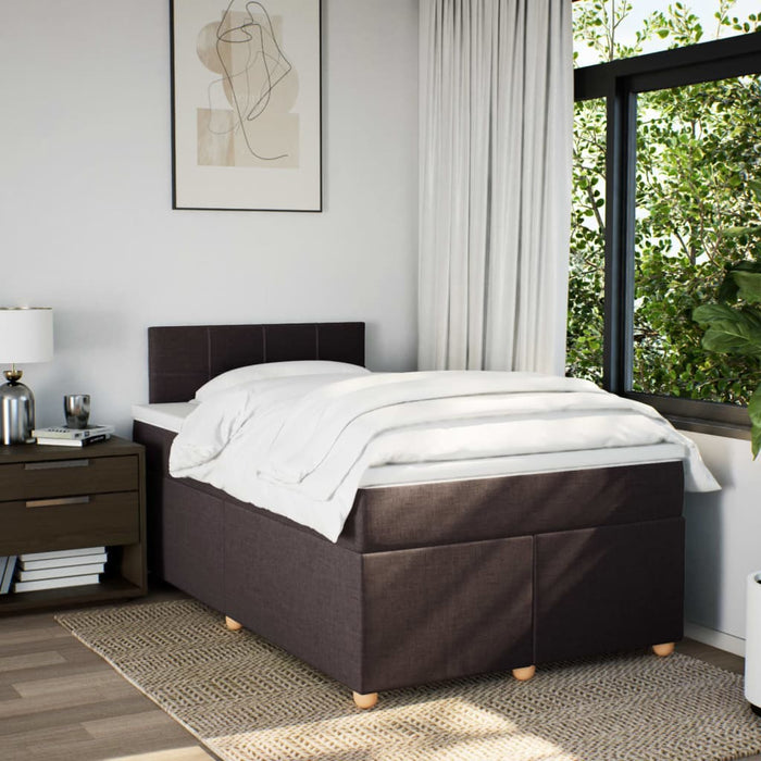 Pat box spring cu saltea, maro închis, 120x190 cm, textil - WALTI WALTI