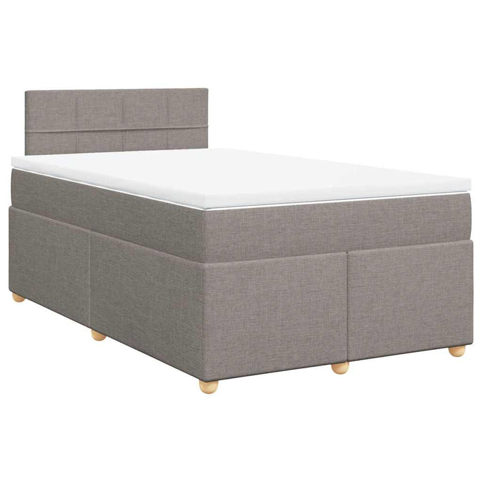 Pat box spring cu saltea, taupe, 120x190 cm material textil - WALTI WALTI
