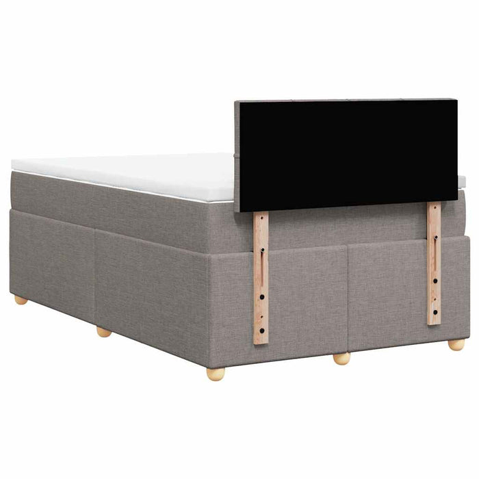 Pat box spring cu saltea, taupe, 120x190 cm material textil - WALTI WALTI