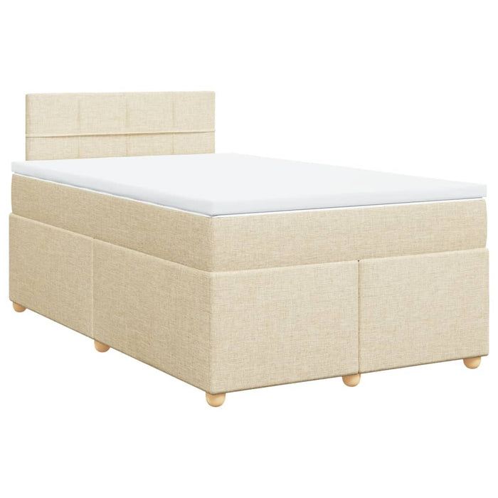 Pat continental cu saltea, crem, 120x190 cm, textil - WALTI WALTI