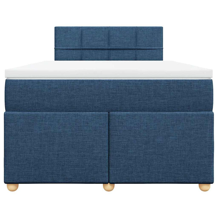 Pat box spring cu saltea, albastru, 120x190 cm, material textil - WALTI WALTI