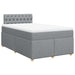 Pat box spring cu saltea, gri deschis, 120x190 cm, textil - WALTI WALTI