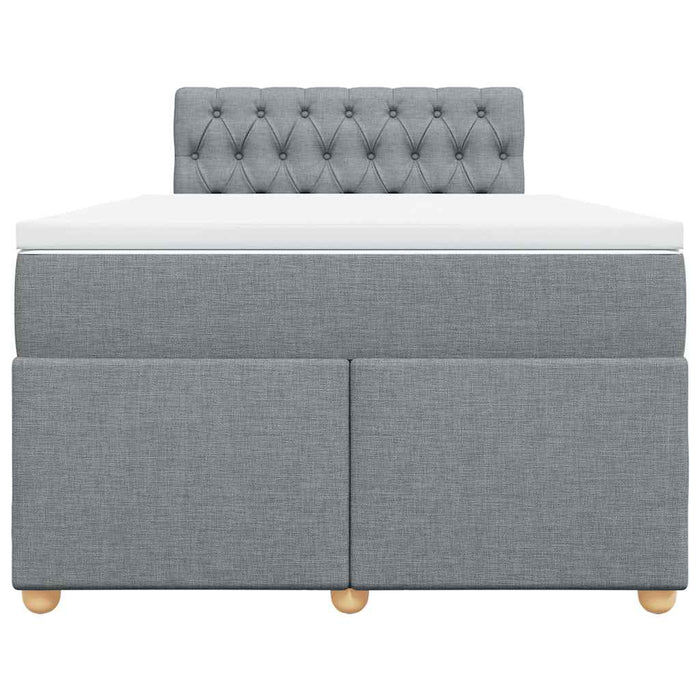 Pat box spring cu saltea, gri deschis, 120x190 cm, textil - WALTI WALTI