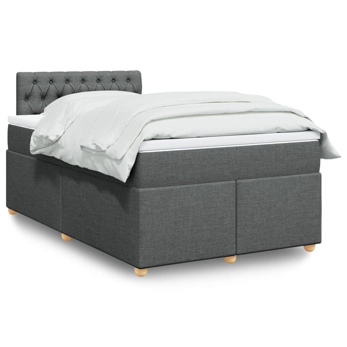 Pat box spring cu saltea, gri închis, 120x190 cm, textil - WALTI WALTI