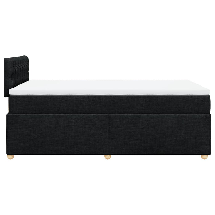 Pat box spring cu saltea, negru, 120x190 cm, catifea WALTI