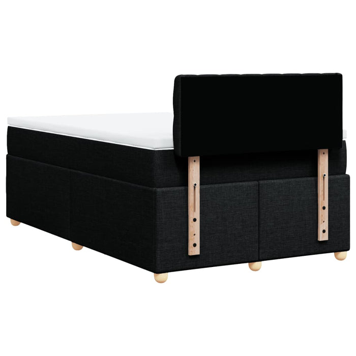 Pat box spring cu saltea, negru, 120x190 cm, catifea WALTI