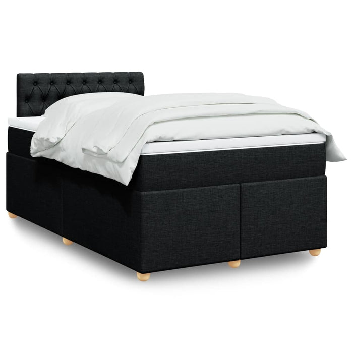 Pat box spring cu saltea, negru, 120x190 cm, catifea WALTI