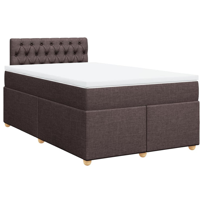 Pat box spring cu saltea, maro închis, 120x190 cm, textil WALTI