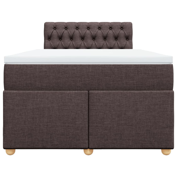 Pat box spring cu saltea, maro închis, 120x190 cm, textil WALTI