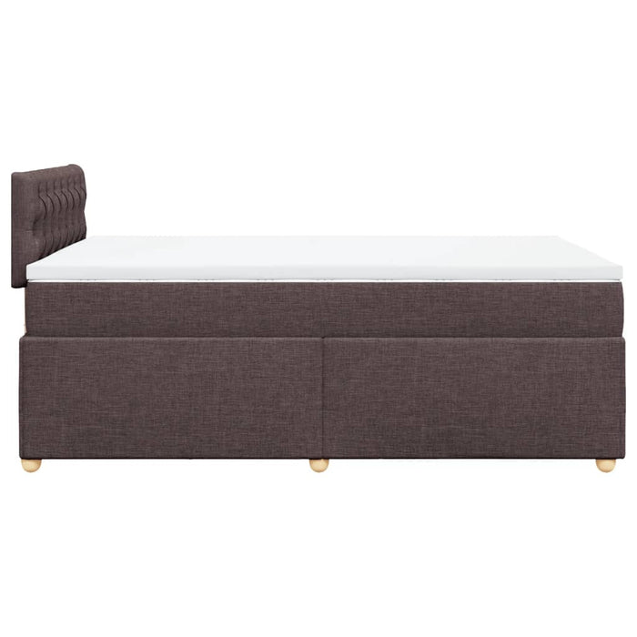 Pat box spring cu saltea, maro închis, 120x190 cm, textil WALTI