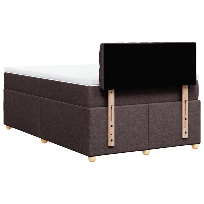 Pat box spring cu saltea, maro închis, 120x190 cm, textil WALTI