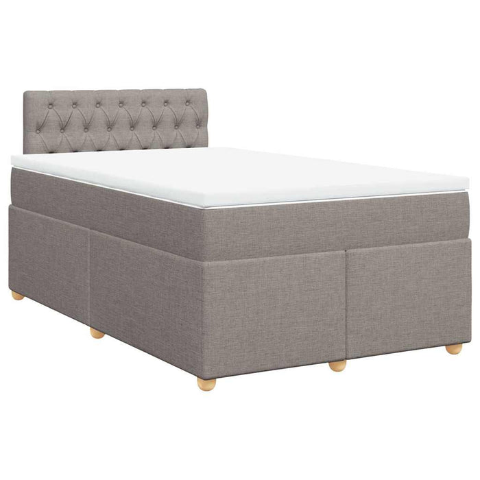 Pat box spring cu saltea, taupe, 120x190 cm material textil - WALTI WALTI