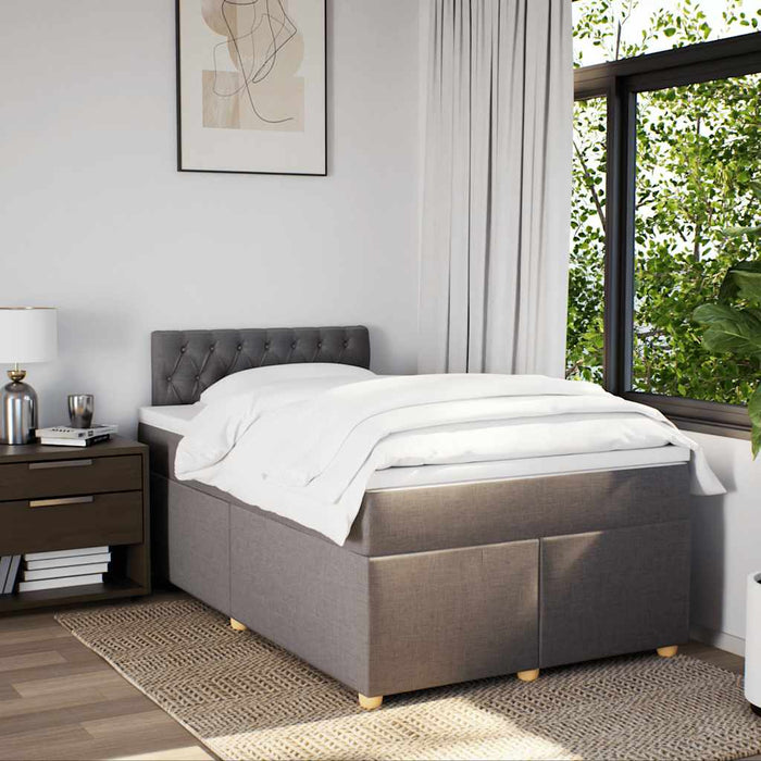 Pat box spring cu saltea, taupe, 120x190 cm material textil - WALTI WALTI