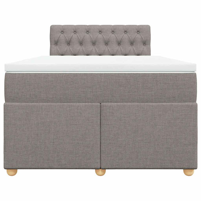 Pat box spring cu saltea, taupe, 120x190 cm material textil - WALTI WALTI