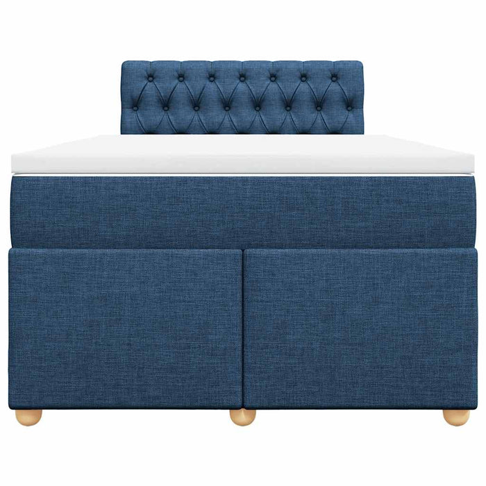 Pat box spring cu saltea, albastru, 120x190 cm, material textil - WALTI WALTI