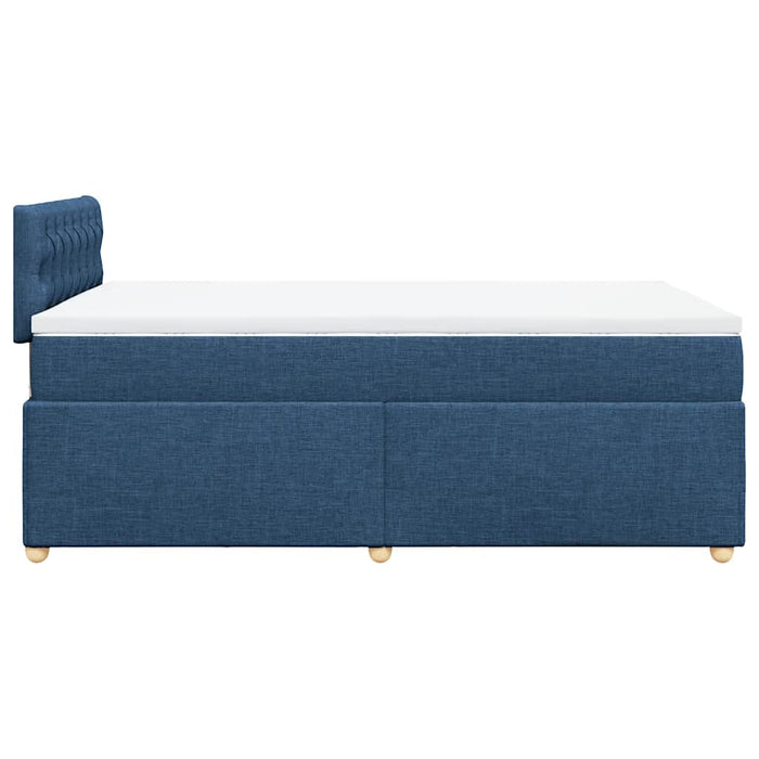 Pat box spring cu saltea, albastru, 120x190 cm, material textil - WALTI WALTI