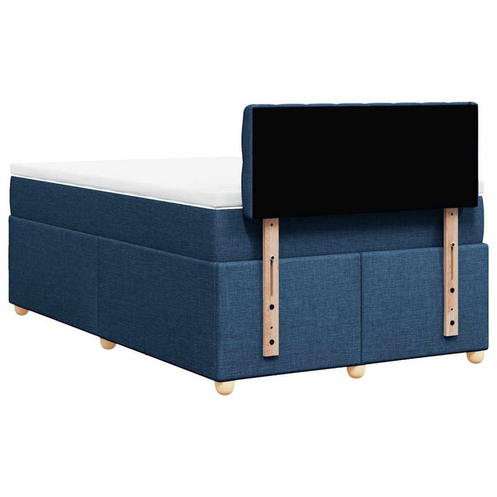 Pat box spring cu saltea, albastru, 120x190 cm, material textil - WALTI WALTI