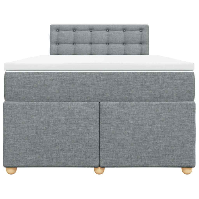 Pat box spring cu saltea, gri deschis, 120x190 cm, textil - WALTI WALTI