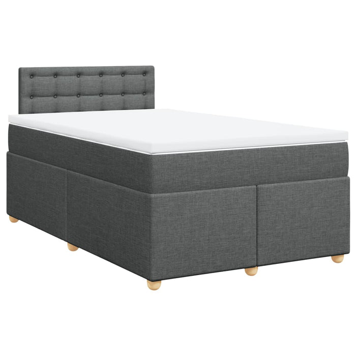 Pat box spring cu saltea, gri închis, 120x190 cm, textil - WALTI WALTI