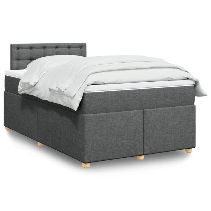Pat box spring cu saltea, gri închis, 120x190 cm, textil - WALTI WALTI