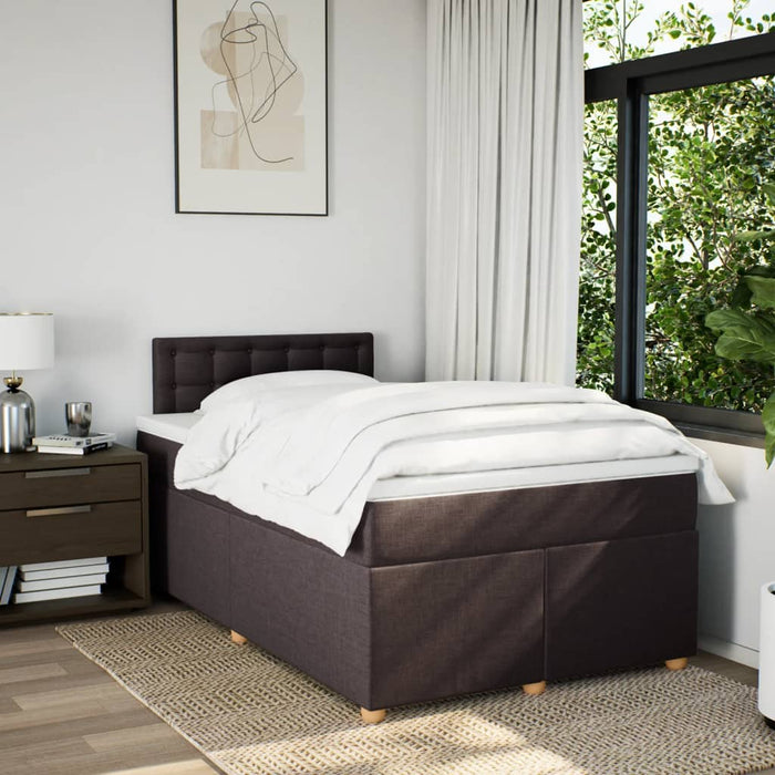 Pat box spring cu saltea, maro închis, 120x190 cm, textil - WALTI WALTI