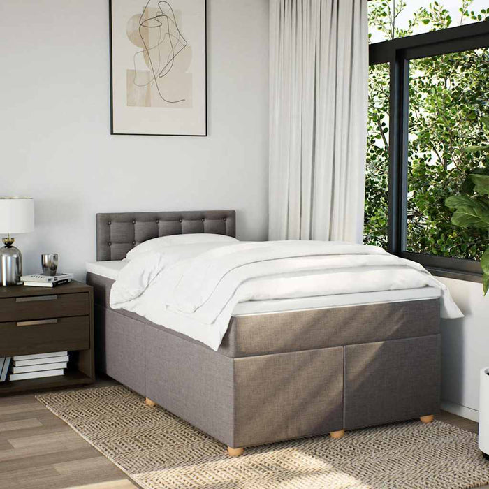 Pat box spring cu saltea, taupe, 120x190 cm material textil - WALTI WALTI