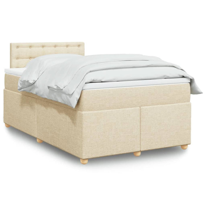 Pat continental cu saltea, crem, 120x190 cm, textil - WALTI WALTI