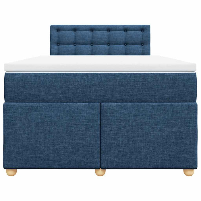 Pat box spring cu saltea, albastru, 120x190 cm, material textil - WALTI WALTI