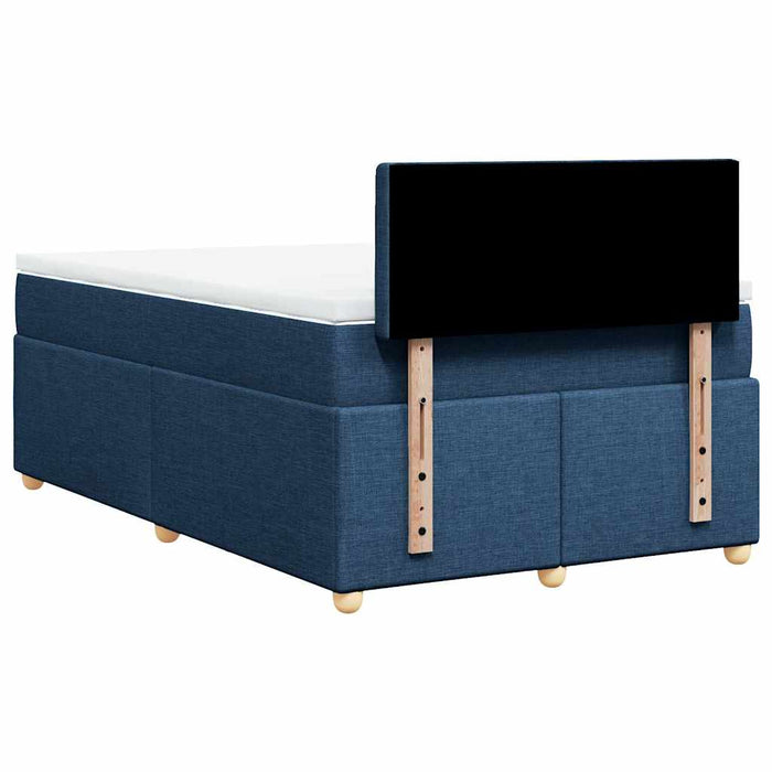 Pat box spring cu saltea, albastru, 120x190 cm, material textil - WALTI WALTI