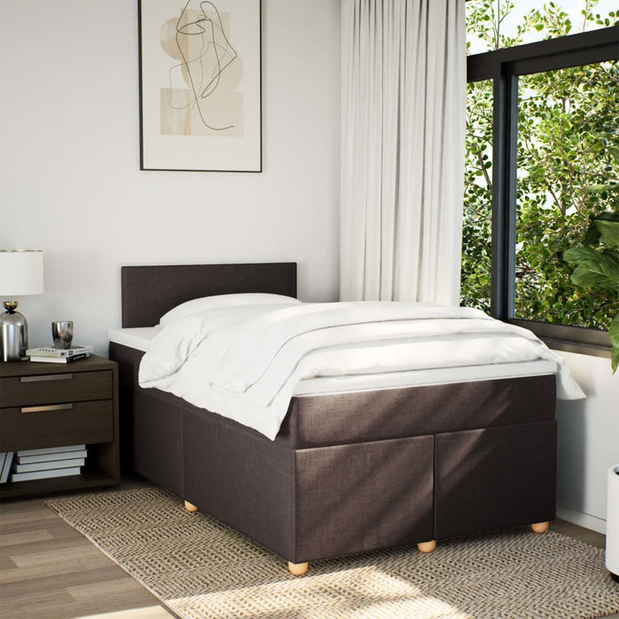 Pat box spring cu saltea, maro închis, 120x200 cm, textil - WALTI WALTI