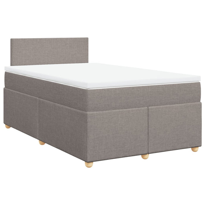 Pat box spring cu saltea, gri taupe, 120x200 cm, textil - WALTI WALTI