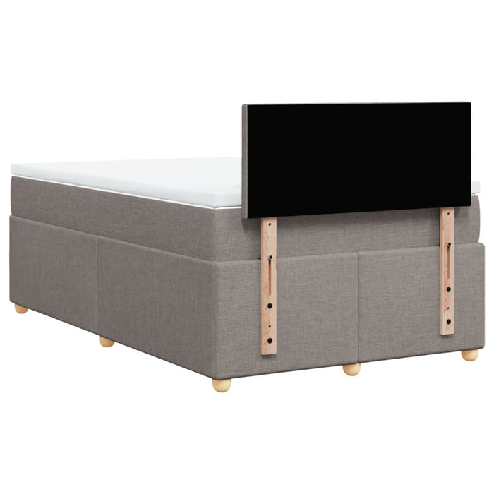 Pat box spring cu saltea, gri taupe, 120x200 cm, textil - WALTI WALTI