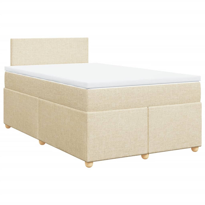 Pat box spring cu saltea, crem, 120x200 cm, textil - WALTI WALTI