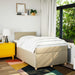 Pat box spring cu saltea, crem, 120x200 cm, textil - WALTI WALTI