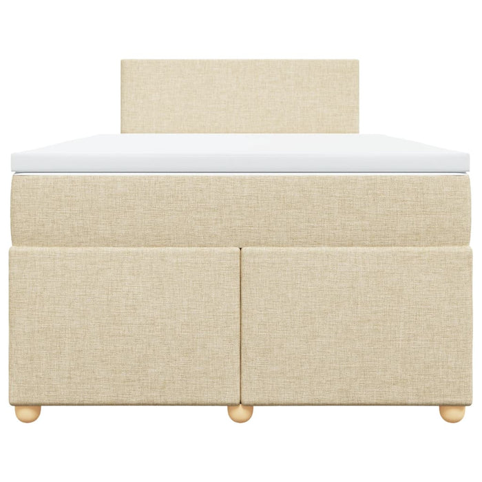 Pat box spring cu saltea, crem, 120x200 cm, textil - WALTI WALTI