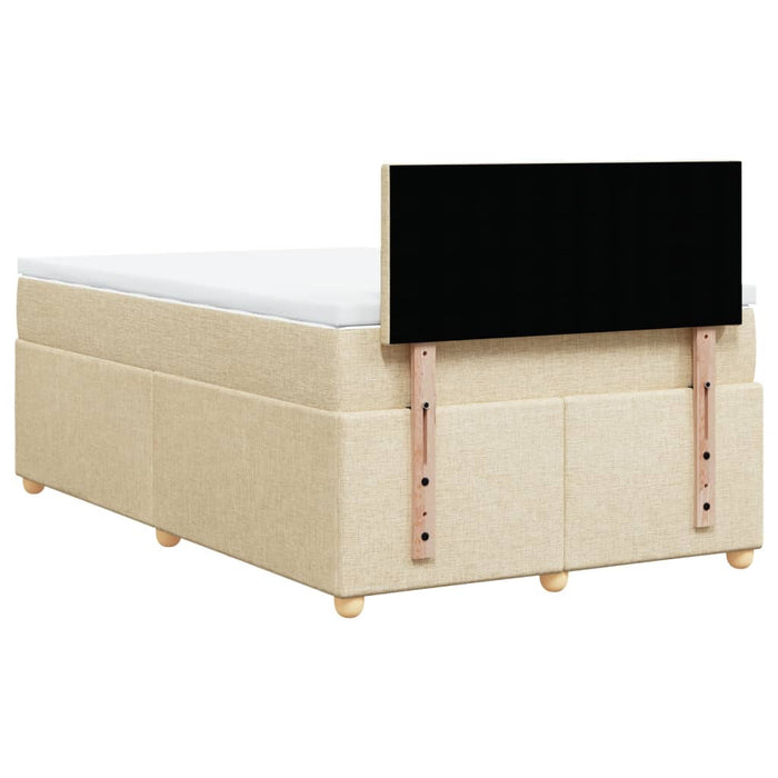 Pat box spring cu saltea, crem, 120x200 cm, textil - WALTI WALTI